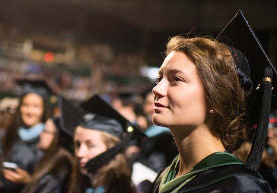 Student graduate during the graduation ceremony.