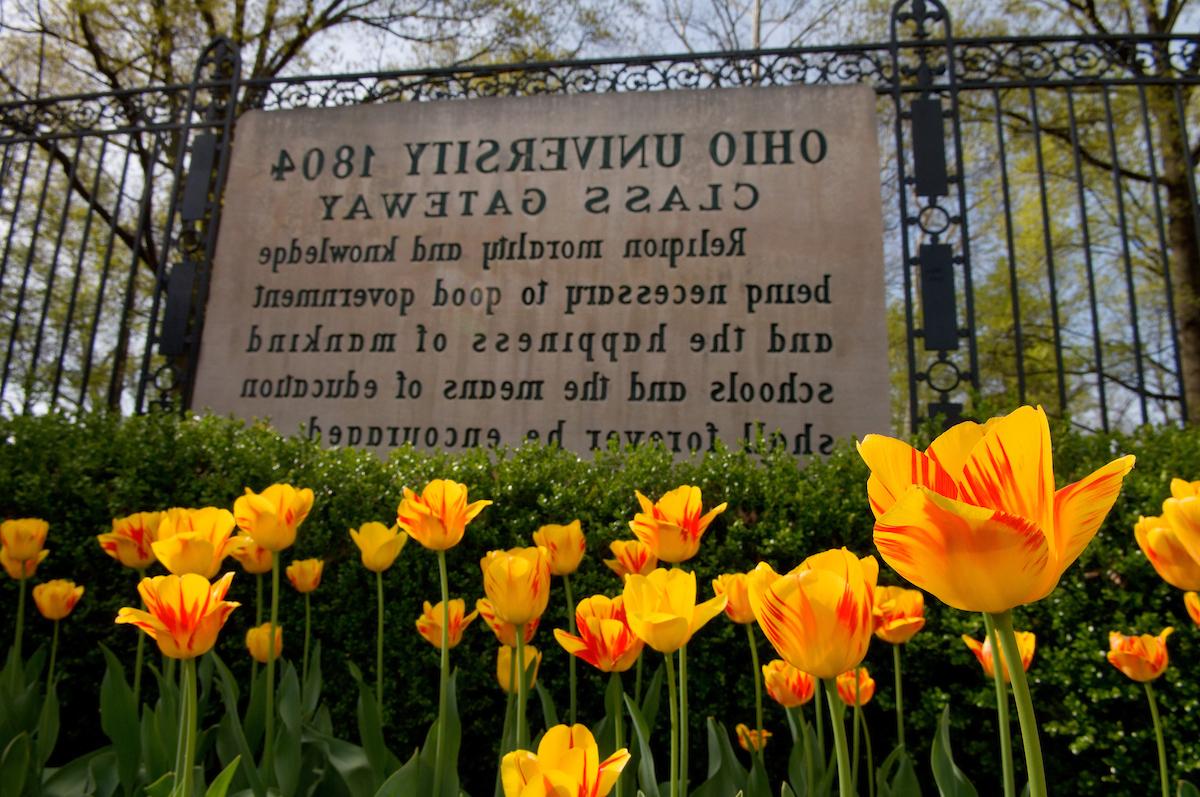 Photo of the Class Gateway's plaque, located in College Green