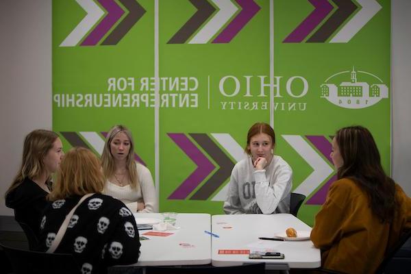 Group collaborating at a table