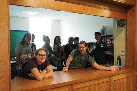 staff in the Jefferson Hall staff office